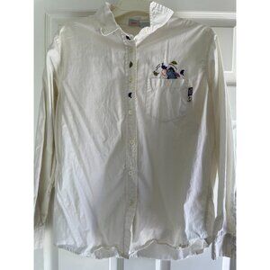 Winnie the Pooh Eeyore Disney Shirt Embroidered White Women's Size Extra Large
